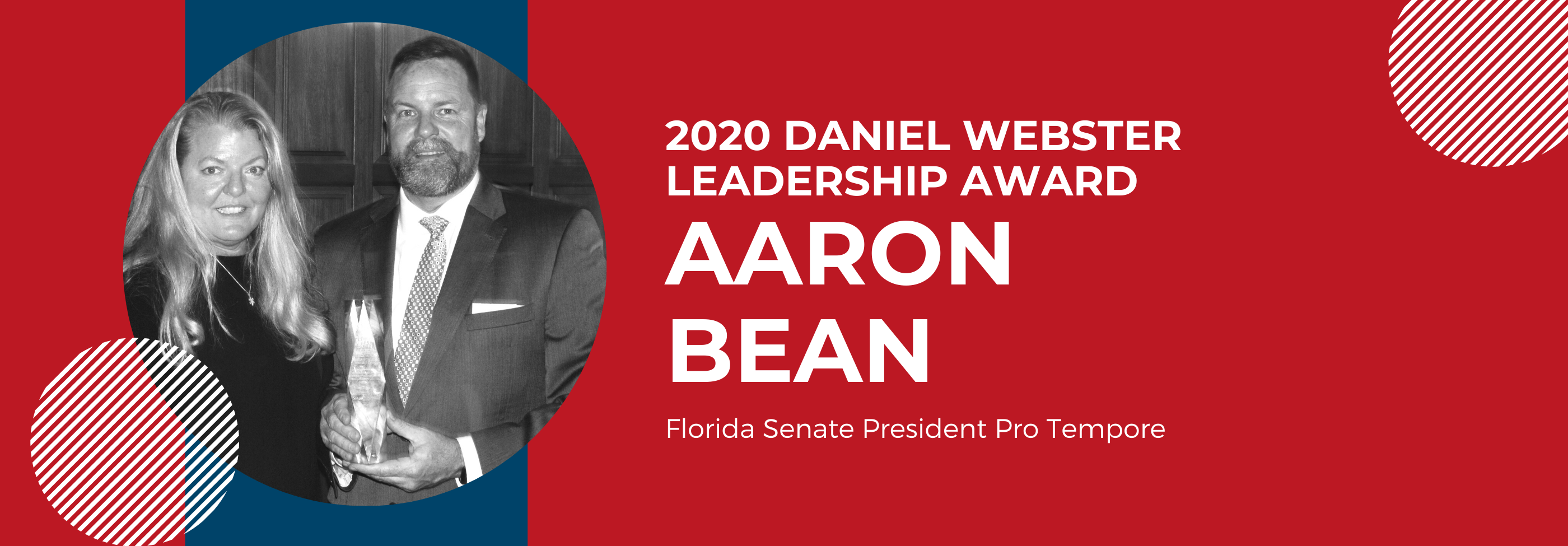 Florida Senate President Pro Tempore Aaron Bean Accepts the 2020 Daniel Webster Leadership Award